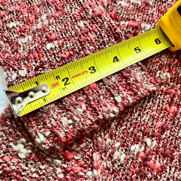 Woolrich Red Beige Marled Knit Quarter Zip Mock Neck Wool Blend Sweater Size L - Picture 6 of 16